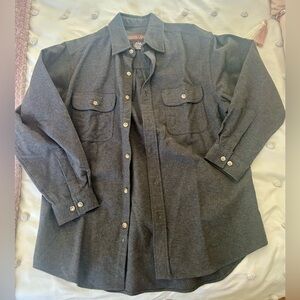 Men’s Grey Heavy Weight Flannel Button Down Shirt